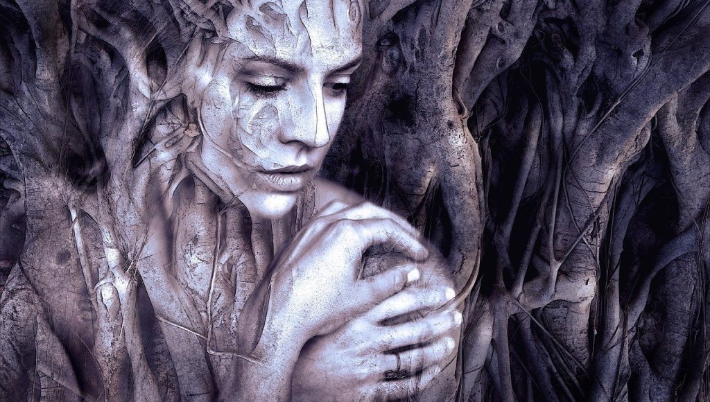 composing, woman, fantasy